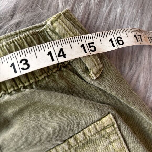 Gap Pants Sz 10 Peg Leg Linen Blend Womens Olive Green Jegging Jogger Casual - Picture 7 of 10